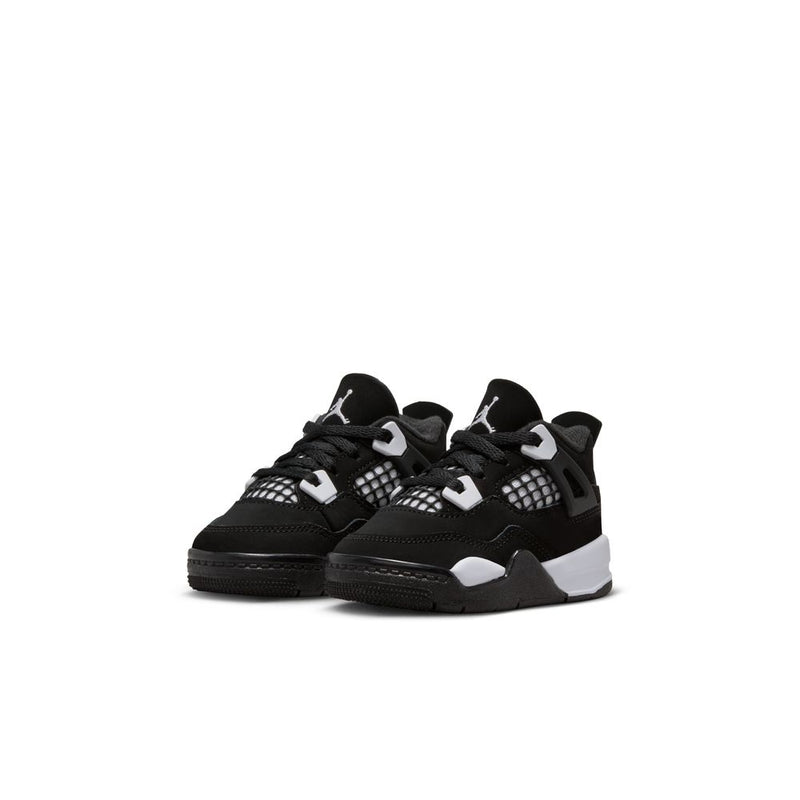 Air Jordan 4 Retro "White Thunder" Baby/Toddlers Shoes (TD) 'Black/White/Black'