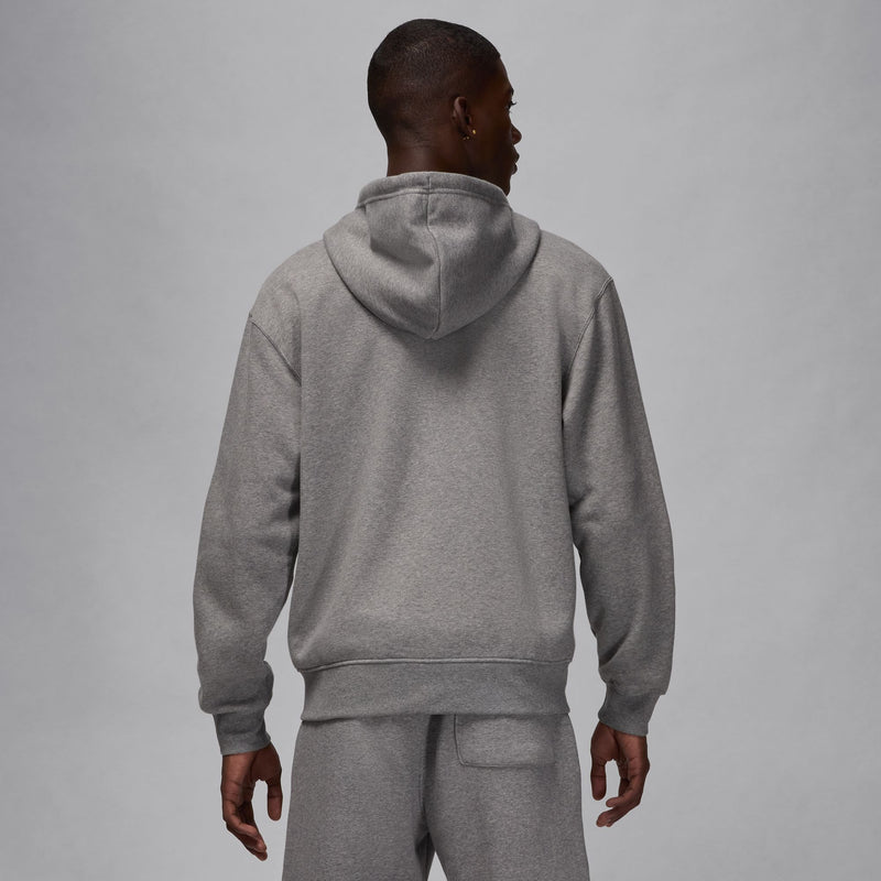 Jordan Brooklyn Fleece Men's Full-zip Hoodie 'Carbon Heather/White'