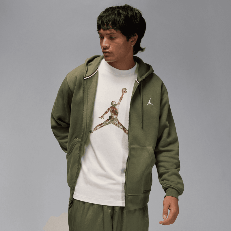 Jordan Brooklyn Fleece Men's Full-zip Hoodie 'Medium Olive'