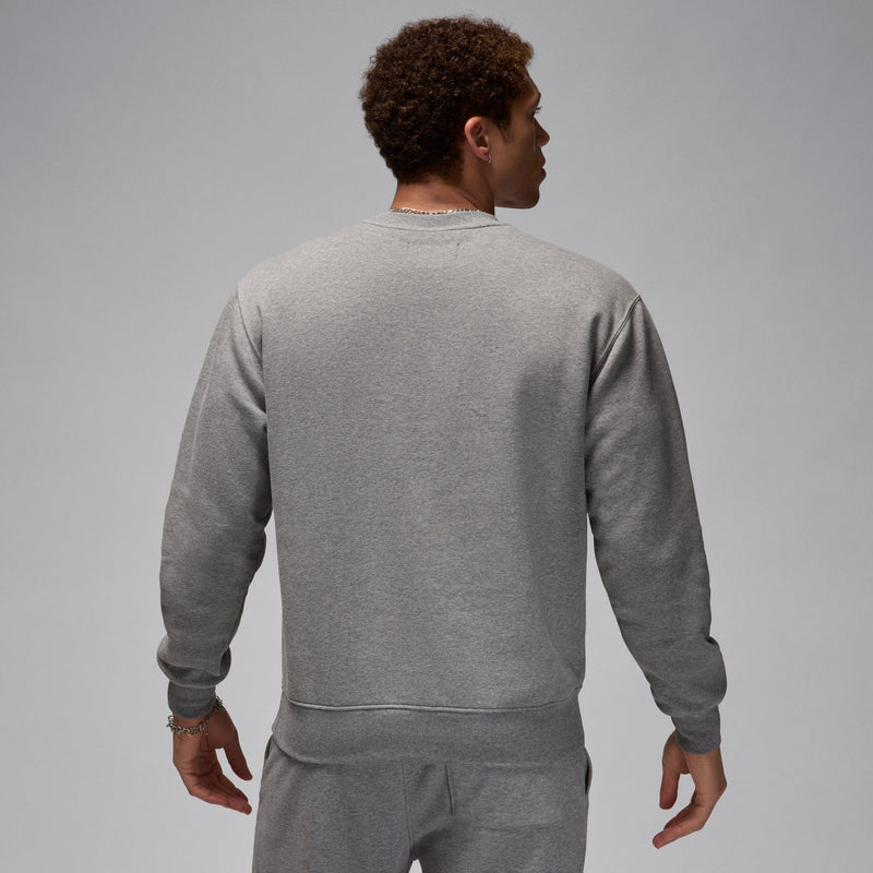 Jordan Brooklyn Fleece Men's Crew-Neck Sweatshirt 'Carbon Heather/White'