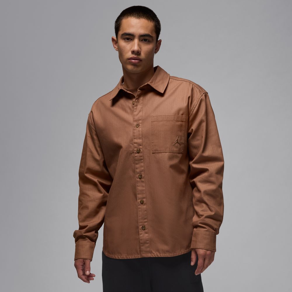 Jordan Essentials Men's Button-Down Shirt 'Archeo Brown'