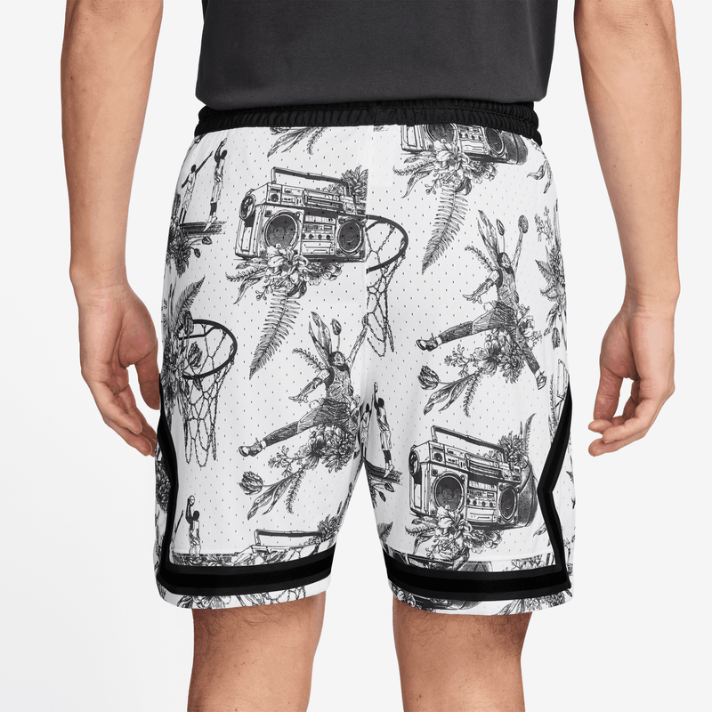 Jordan Sport Men's Dri-FIT Printed Diamond Shorts 'White/Black'