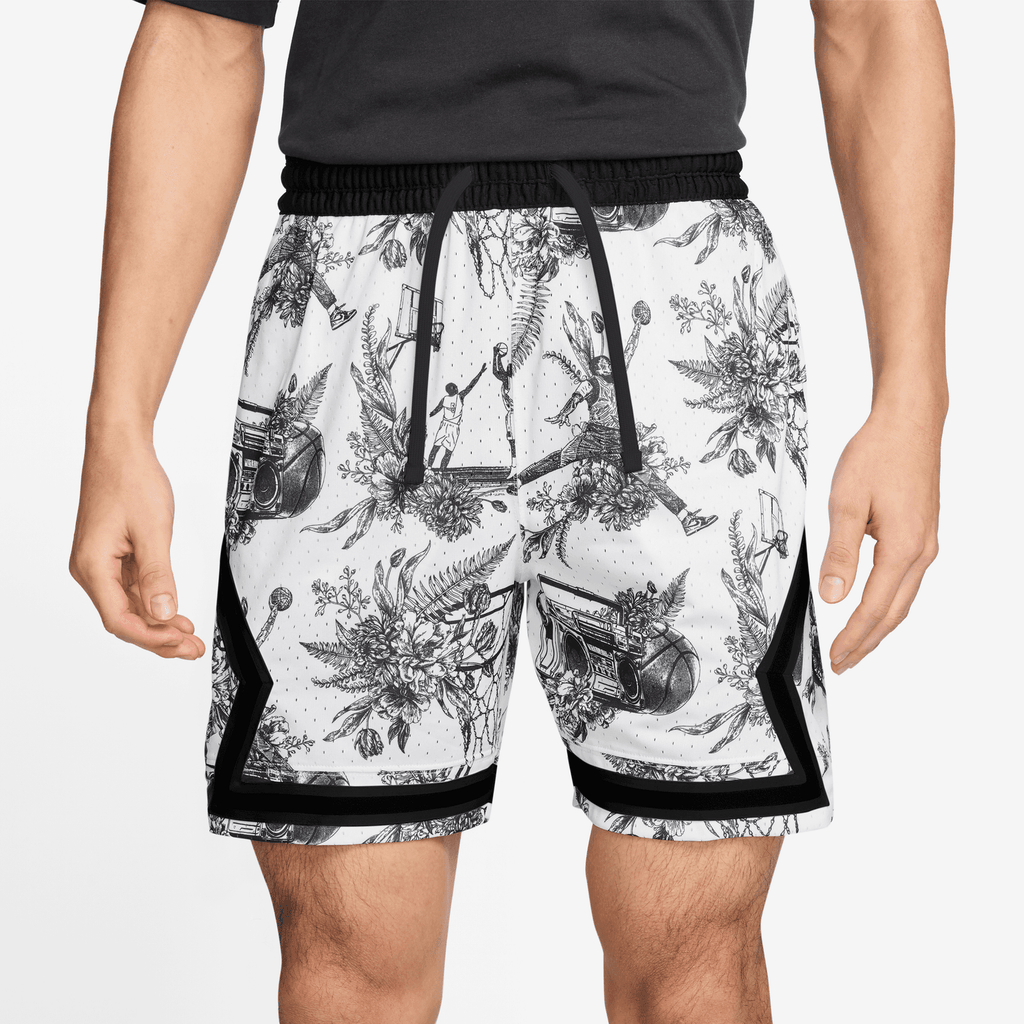 Jordan Sport Men's Dri-FIT Printed Diamond Shorts 'White/Black'