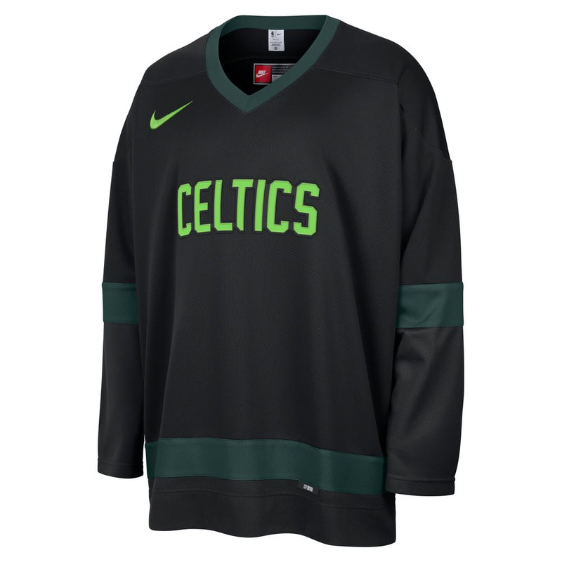 Boston Celtics City Edition Men's Nike NBA Hockey Jersey 'Black/Pro Green'