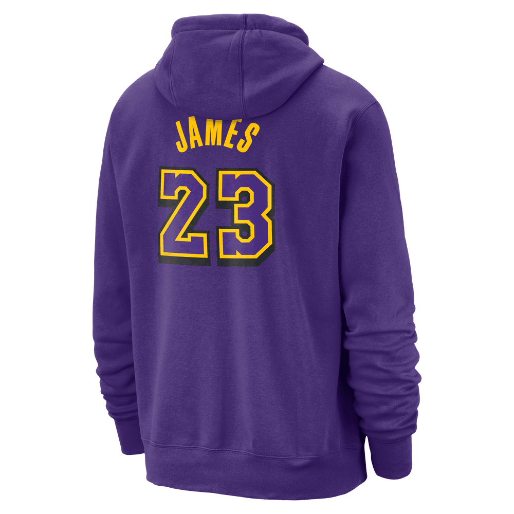 LeBron James Los Angeles Lakers City Edition Men's Nike NBA Fleece Pullover Hoodie 'Purple'