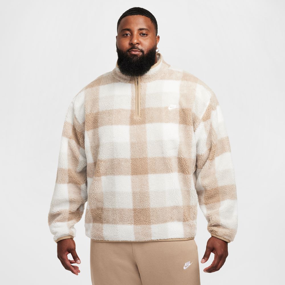 Nike Club Men's Winterized Half-Zip 'Khaki/Sail/Light Bone/White'