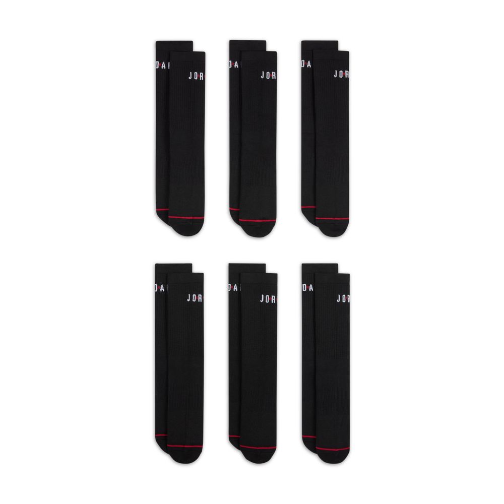 Jordan Everyday Crew Socks (6 Pairs) 'Black/Red/White'