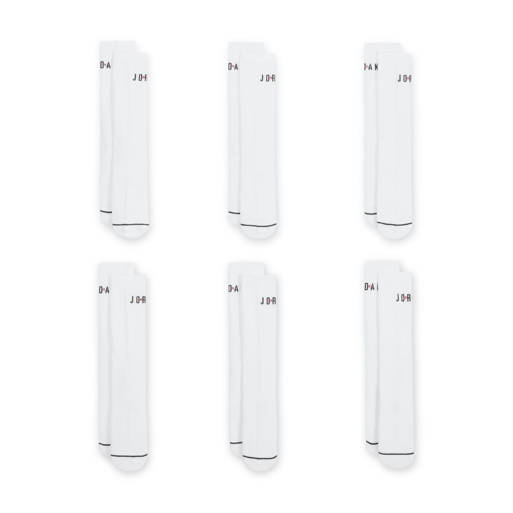 Jordan Everyday Crew Socks (6 Pairs) 'White/Red/Black'