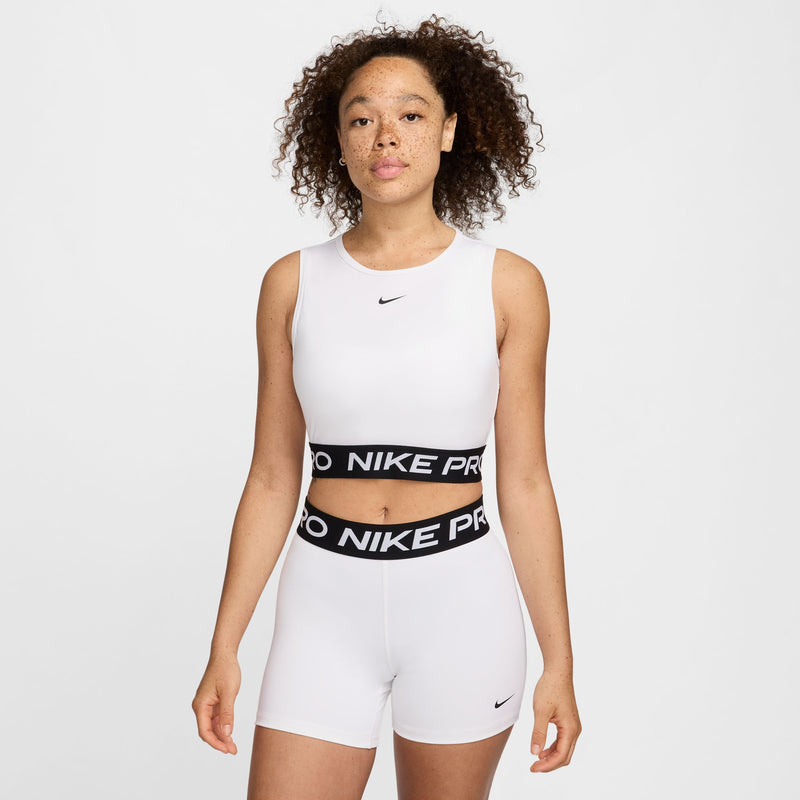 Nike Pro Women's Dri-FIT Cropped Tank Top 'White/Black'