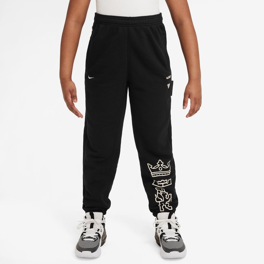 LeBron James LeBron Standard Issue Big Kids' Dri-FIT Basketball Pants 'Black/Ivory'