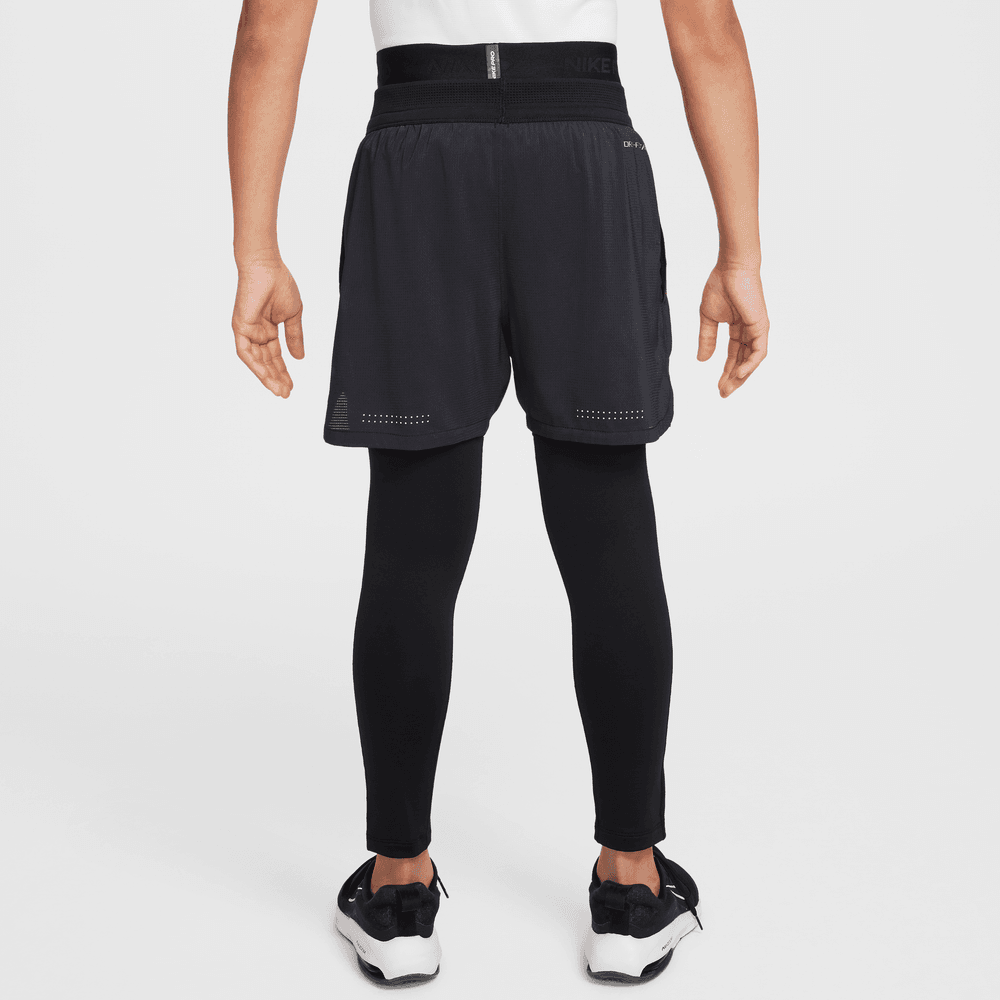 Nike Pro Warm Big Kids' (Boys') Dri-FIT Training Tights 'Black/White'