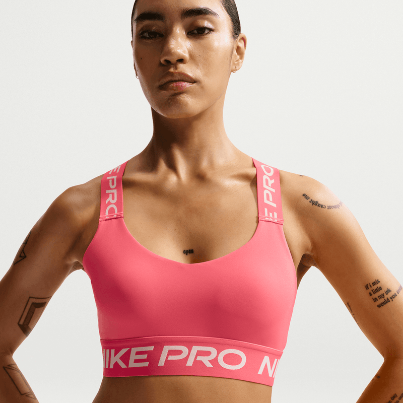 Nike Pro Women's Light-Support Non-Padded Sports Bra 'Coral/White'