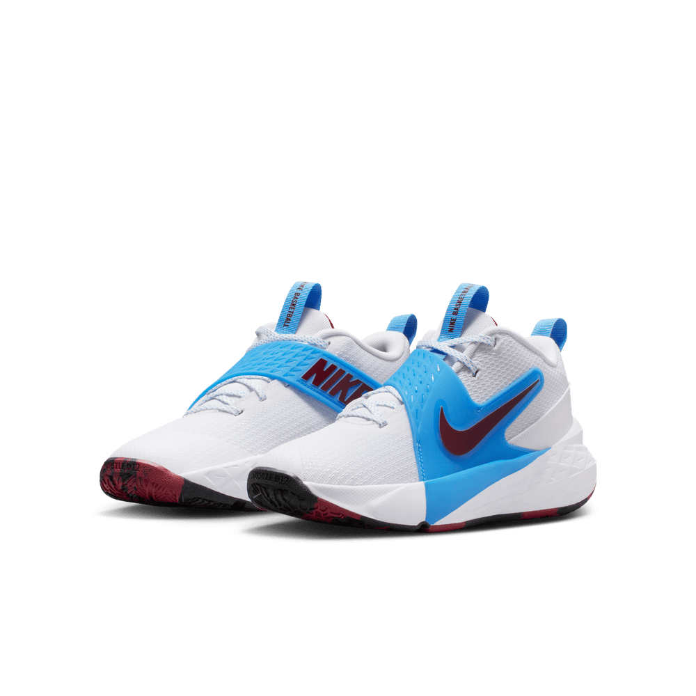 Nike Team Hustle D 12 Big Kids' Basketball Shoes (GS) 'White/red/Blue'