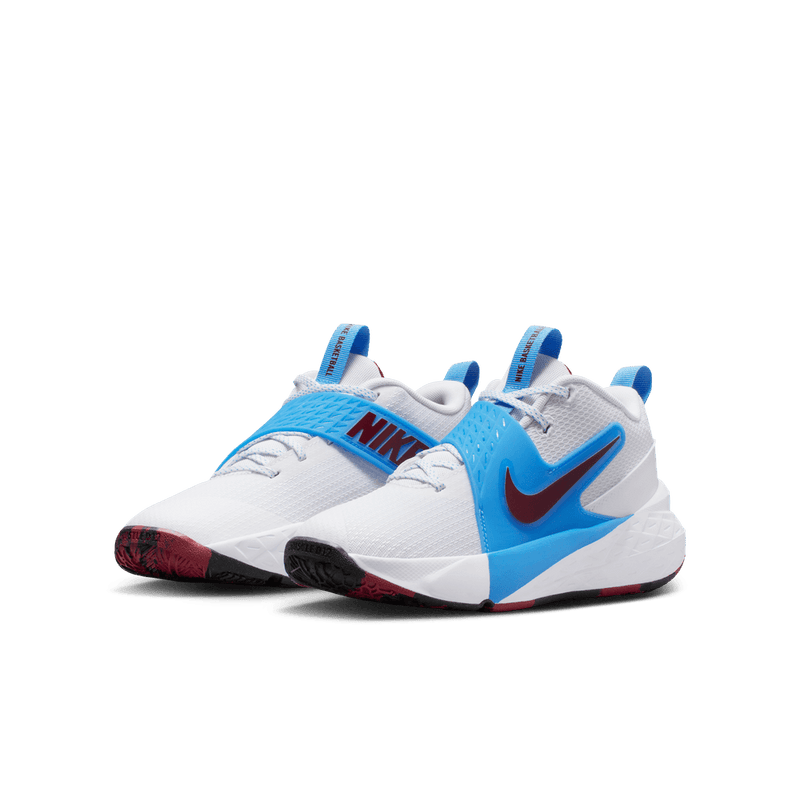 Nike Team Hustle D 12 Big Kids' Basketball Shoes (GS) 'White/red/Blue'