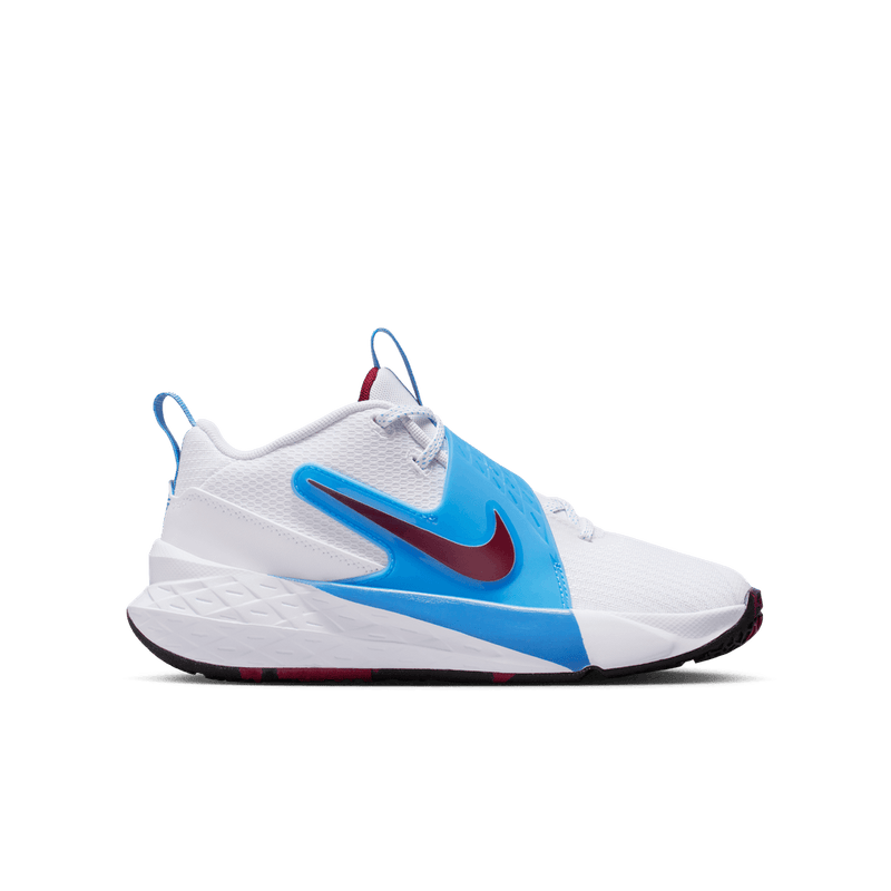 Nike Team Hustle D 12 Big Kids' Basketball Shoes (GS) 'White/red/Blue'