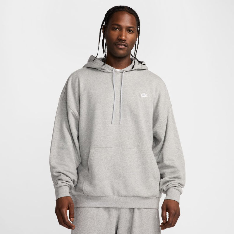 Nike Club Fleece Men's Oversized French Terry Pullover Hoodie 'Grey Heather'