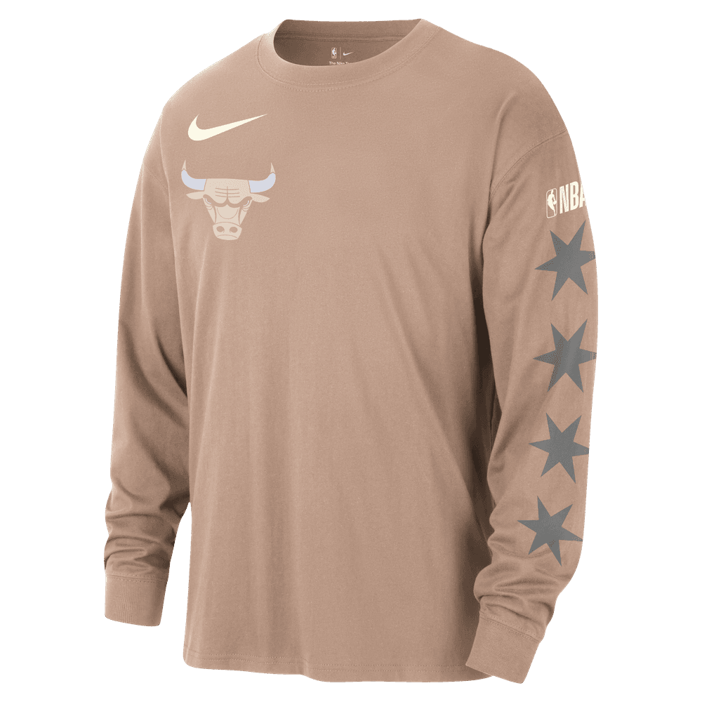 Chicago Bulls Courtside City Edition Men's Nike NBA Max90 Long-Sleeve T-Shirt 'Hemp'