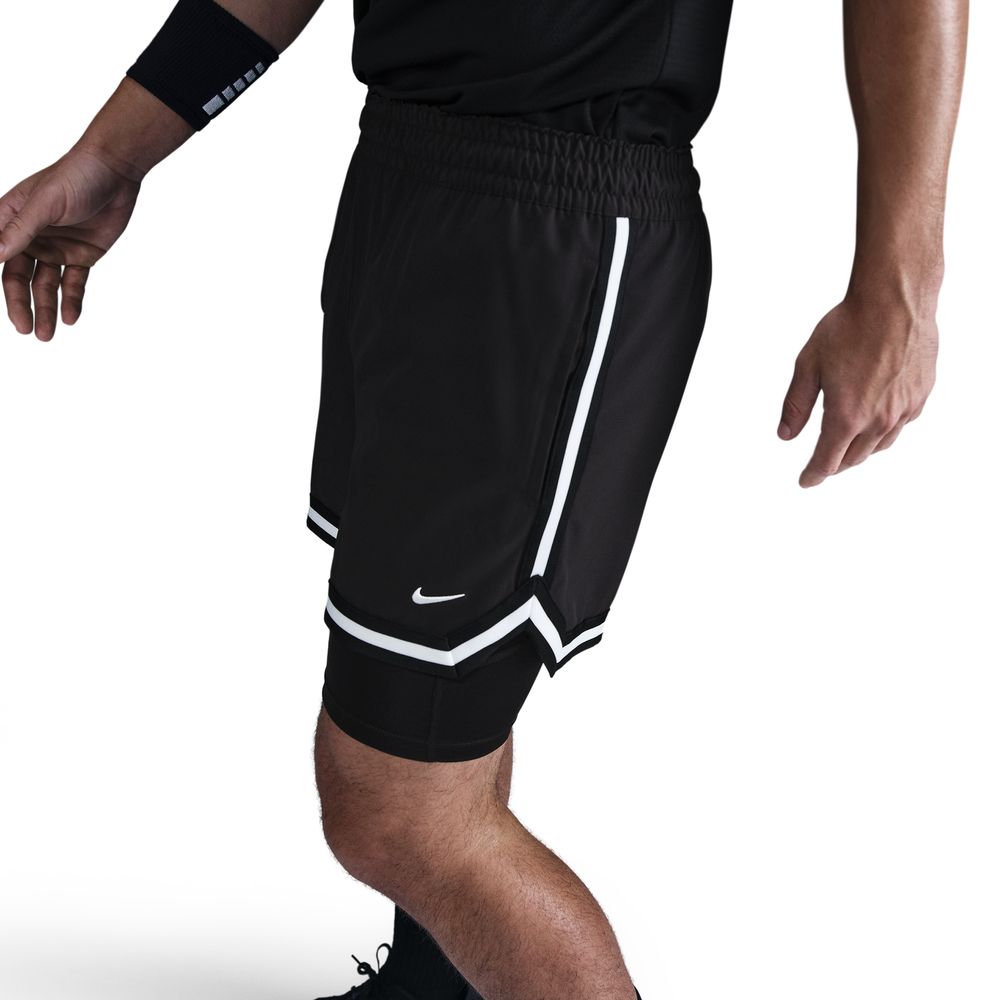 Nike DNA Men's Dri-FIT 4" 2-in-1 Basketball Shorts 'Black/White'