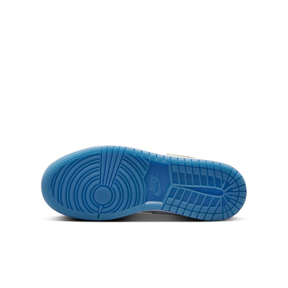 Air Jordan 1 Low Sneaker School Big Kids' Shoes (GS) 'White/Royal/Silver'