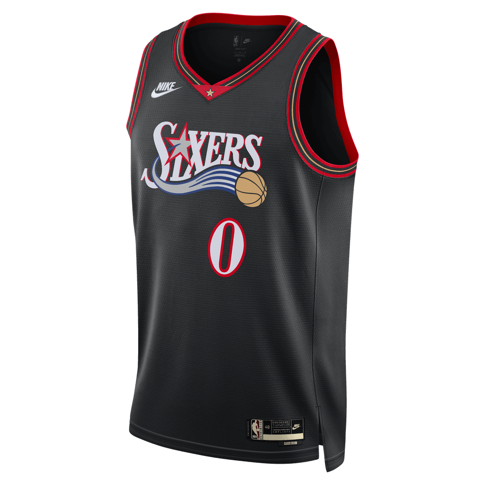 Tyrese Maxey Philadelphia 76ers 2025/26 Hardwood Classics Men's Nike Dri-FIT NBA Swingman Jersey 'Black'