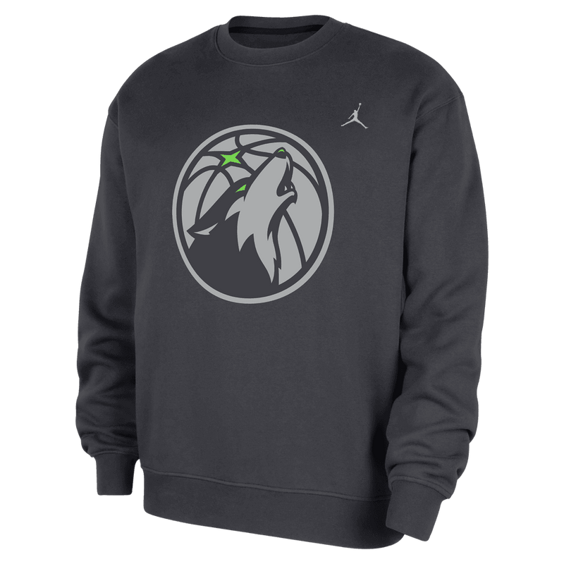 Minnesota Timberwolves Statement Essentials Men's Jordan NBA Fleece Crew-Neck Sweatshirt 'Anthracite'