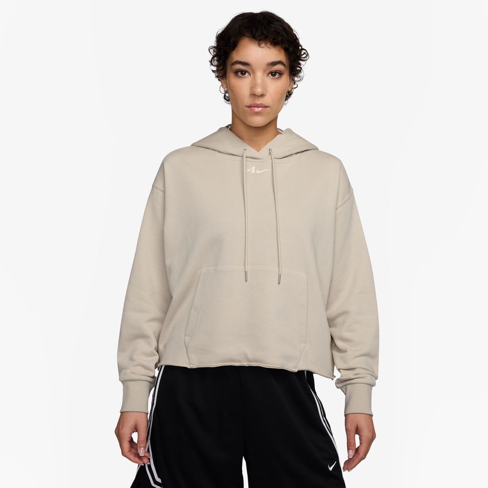 A'ja Wilson Women's Oversized Cropped Basketball Hoodie 'Desert Sand/Soft Pearl'