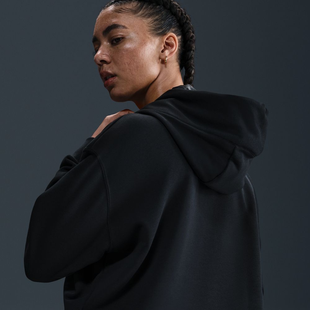 A'ja Wilson Women's Oversized Cropped Basketball Hoodie 'Black/Laser Pink'