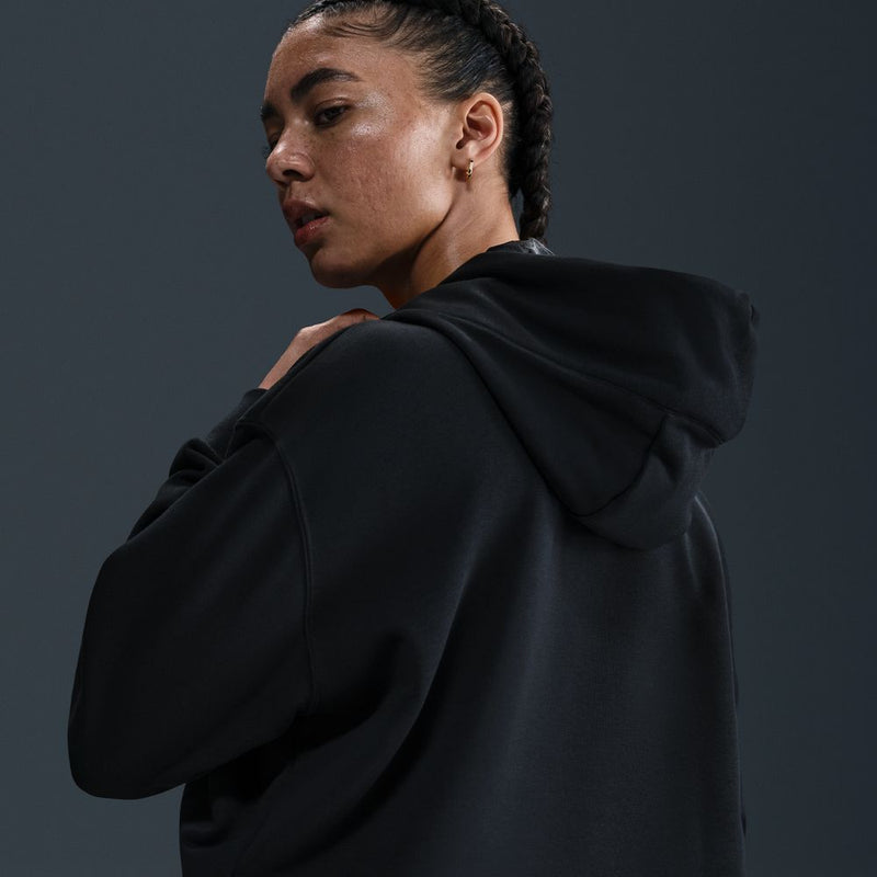A'ja Wilson Women's Oversized Cropped Basketball Hoodie 'Black/Laser Pink'