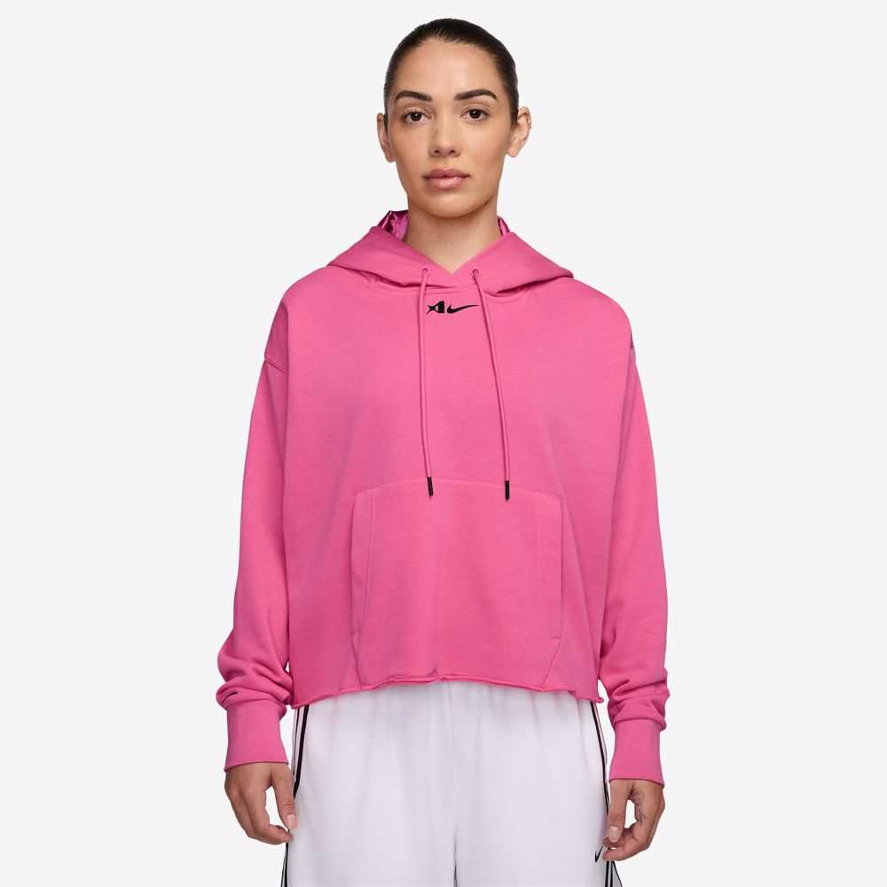 A'ja Wilson Women's Oversized Cropped Basketball Hoodie 'Pinksicle/Black'