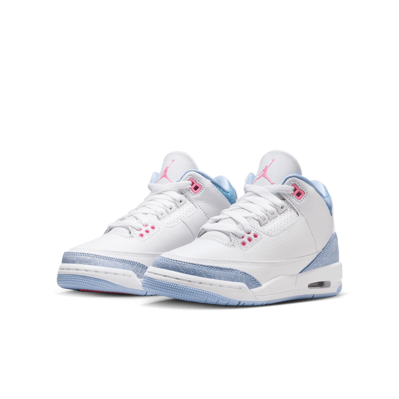 Air Jordan 3 Retro Big Kids' Shoes (GS) 'White/Pink/Cobalt'