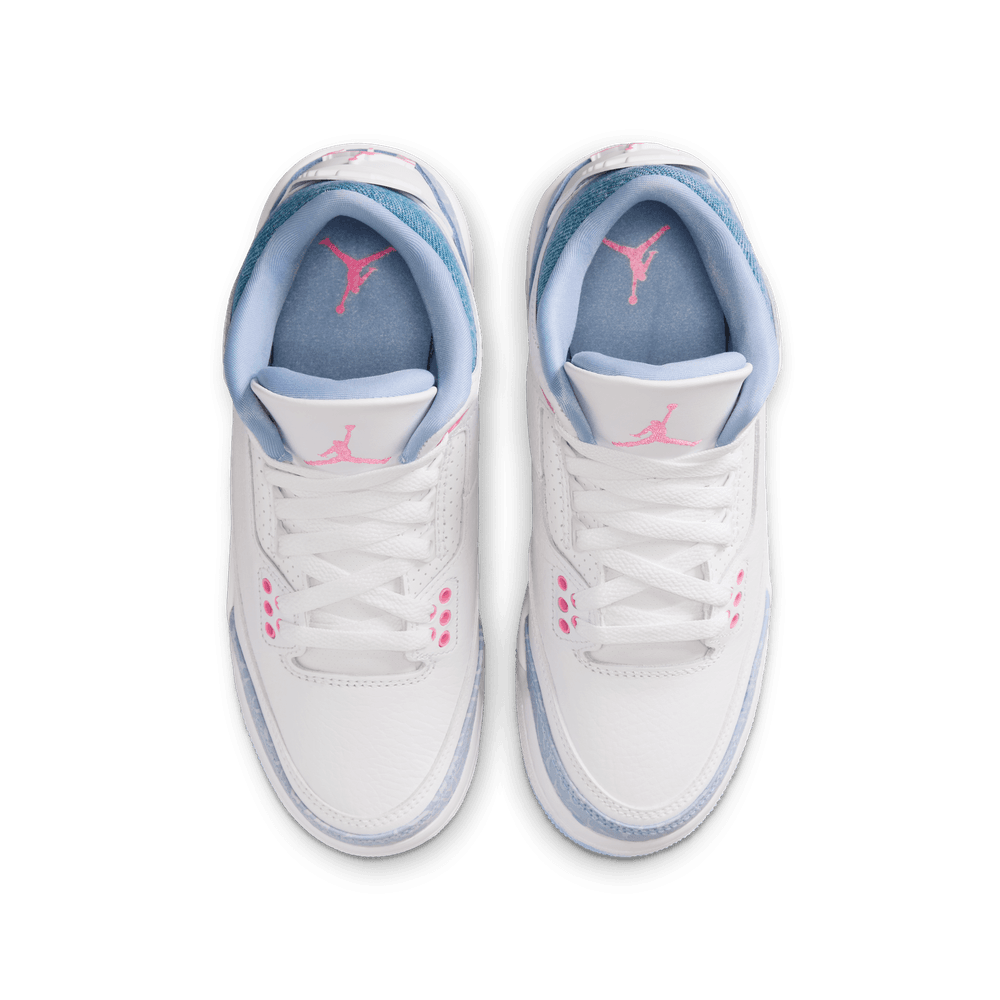 Air Jordan 3 Retro Big Kids' Shoes (GS) 'White/Pink/Cobalt'
