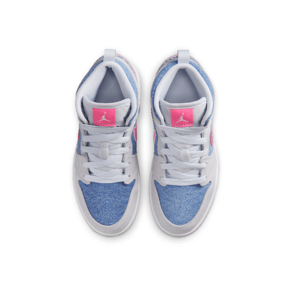 Jordan 1 Mid SE Little Kids' Shoes (PS) 'Cobalt Bliss/Pink/White'