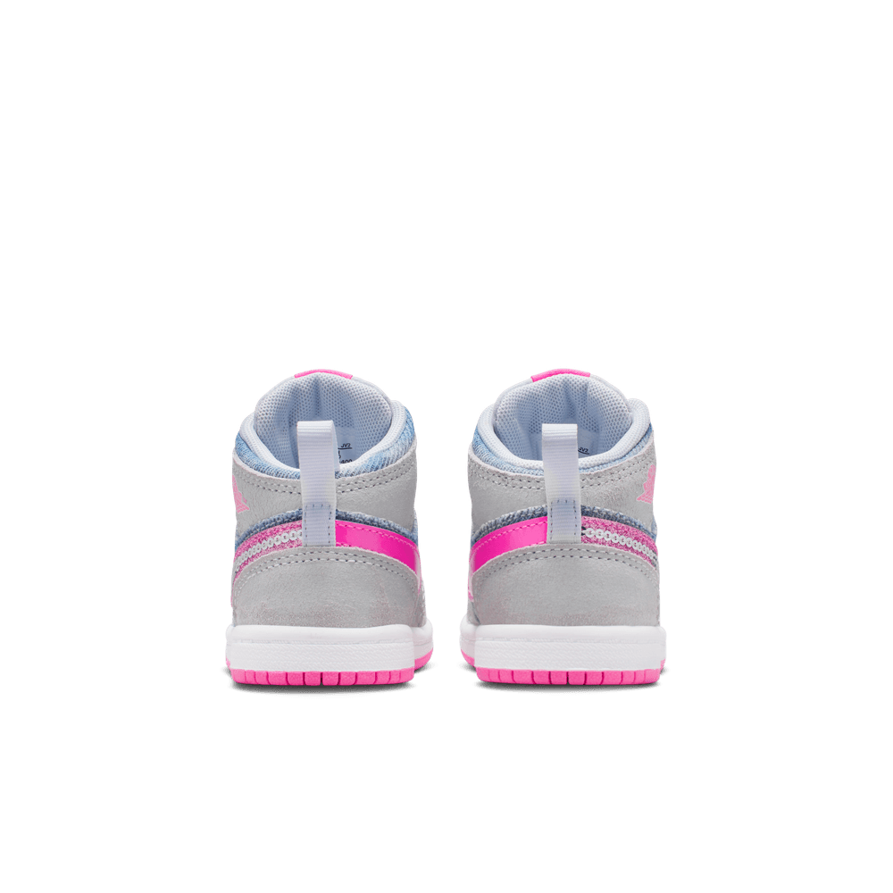Jordan 1 Mid SE Baby/Toddler Shoes (TD) 'Cobalt Bliss/Pink/White'