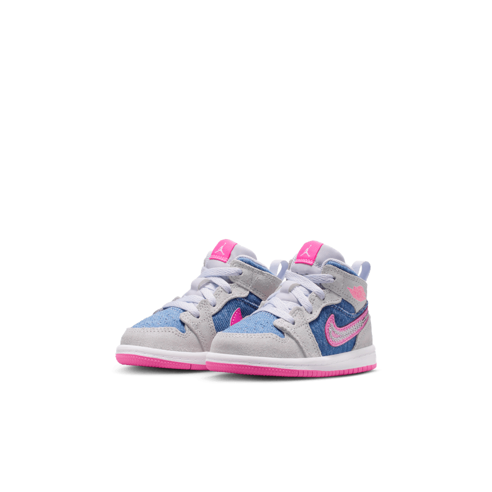 Jordan 1 Mid SE Baby/Toddler Shoes (TD) 'Cobalt Bliss/Pink/White'