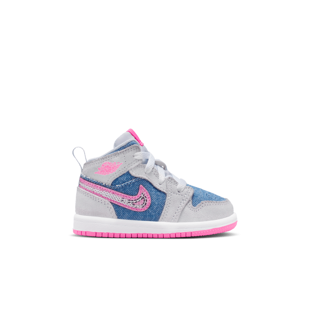 Jordan 1 Mid SE Baby/Toddler Shoes (TD) 'Cobalt Bliss/Pink/White'