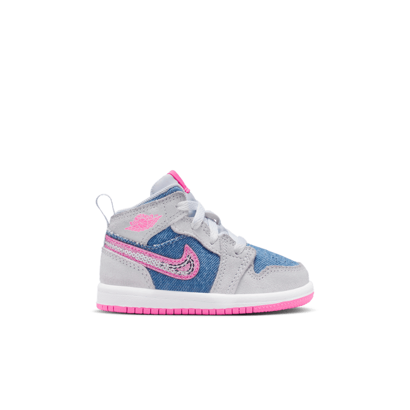Jordan 1 Mid SE Baby/Toddler Shoes (TD) 'Cobalt Bliss/Pink/White'