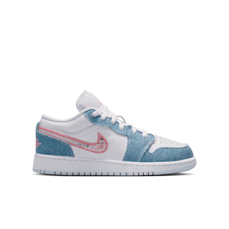 Air Jordan 1 Low SE Big Kids' Shoes (GS) 'Cobalt Bliss/Pink/White'