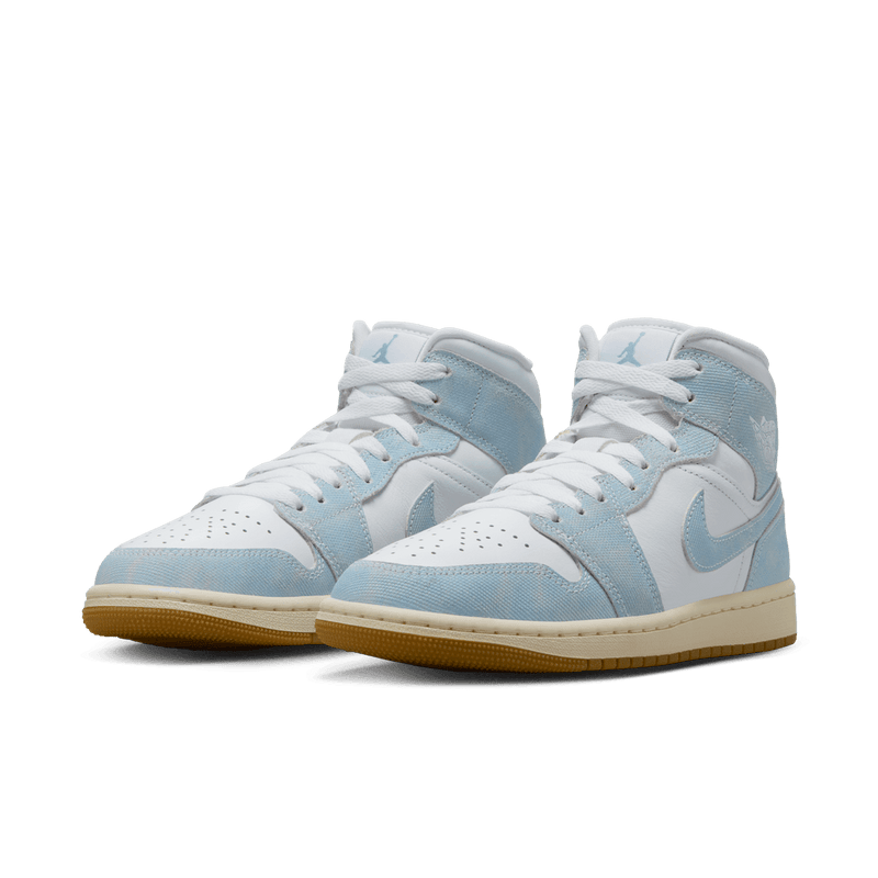 Air Jordan 1 Mid SE Women's Shoes 'White/Blue/Sail/Gum'