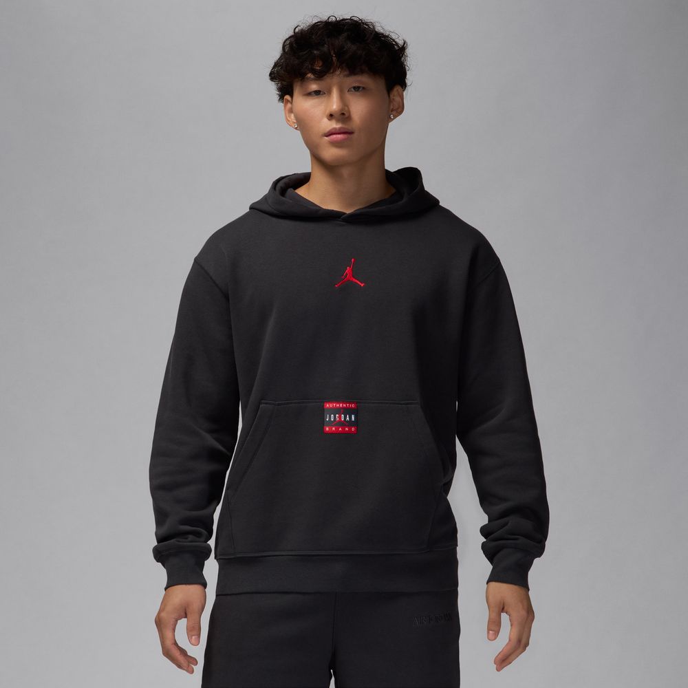 Jordan Brooklyn Fleece Men's Pullover Hoodie 'Off Noir/Red'