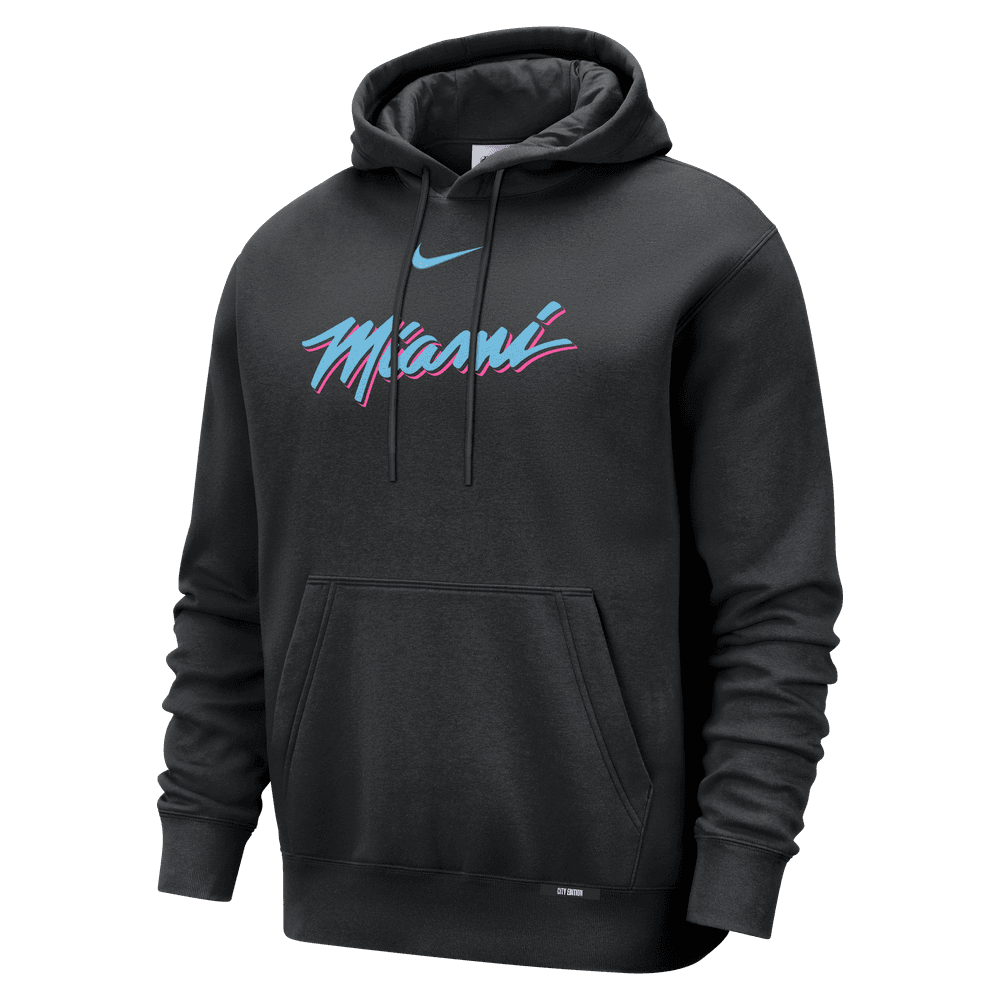 Miami Heat City Edition Men's Nike Basketball Club Pull-Over Hoodie 'Black'