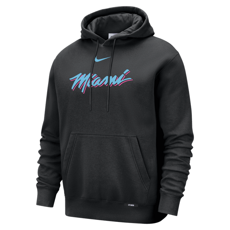 Miami Heat City Edition Men's Nike Basketball Club Pull-Over Hoodie 'Black'