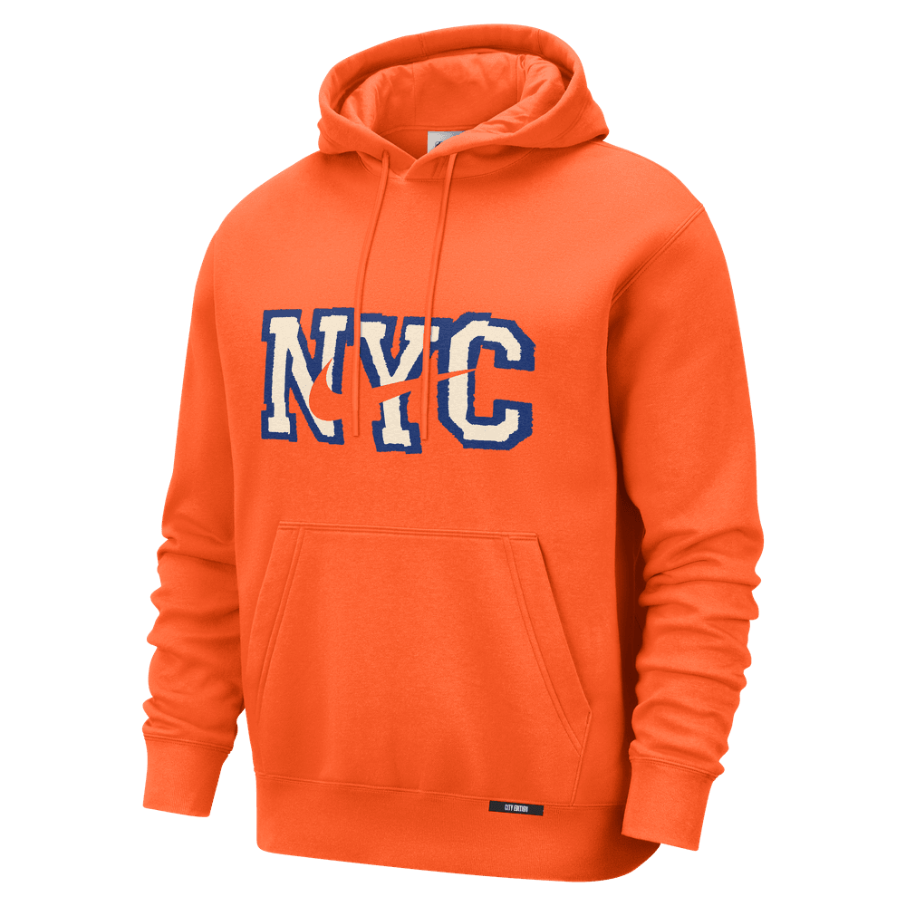 New York Knicks City Edition Men's Nike Club Hoodie 'Brilliant Orange'