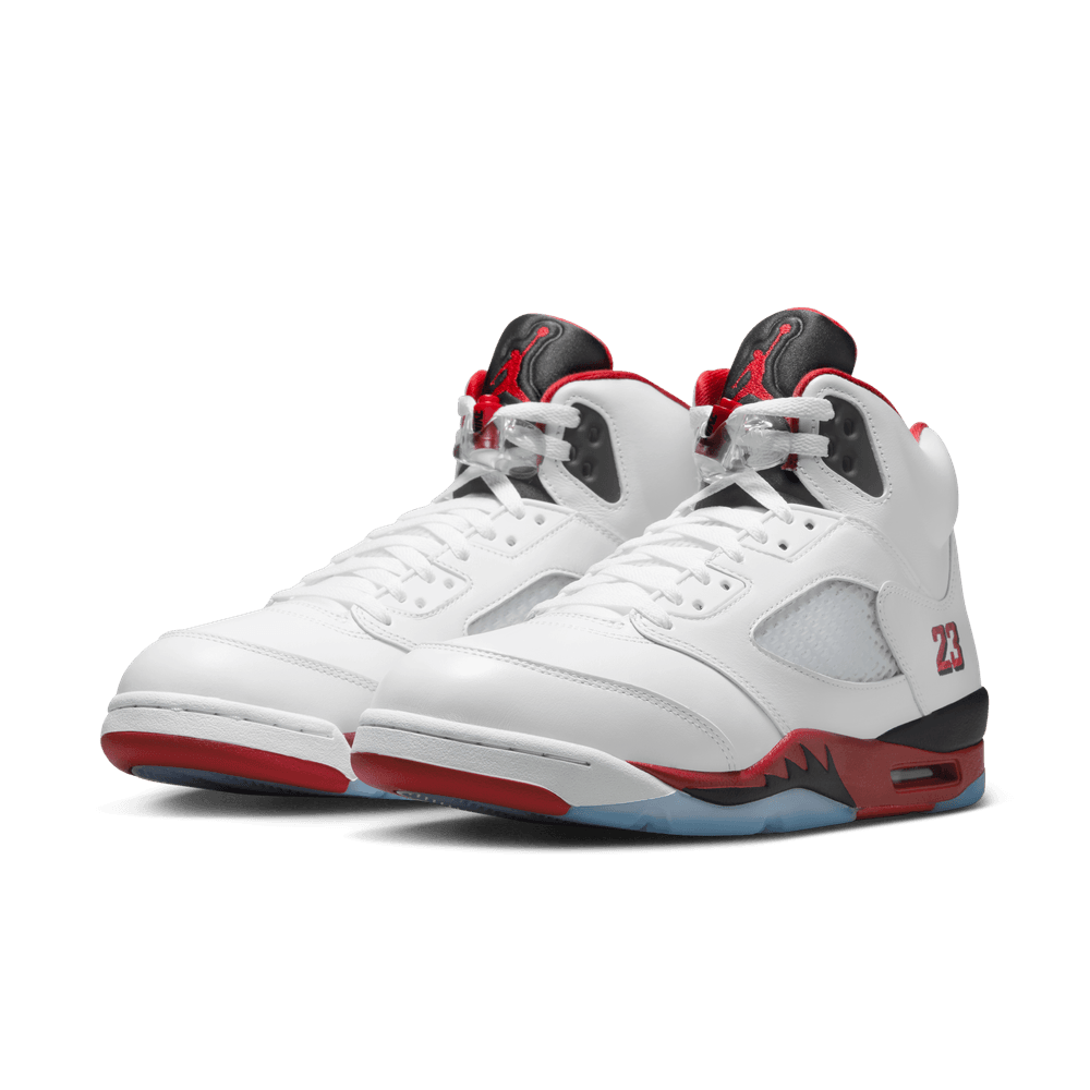 Air Jordan 5 Retro Men's Shoes 'White/Fire Red/Black'