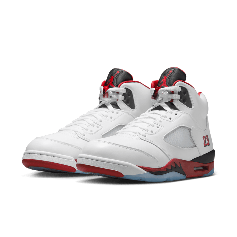 Air Jordan 5 Retro Men's Shoes 'White/Fire Red/Black'
