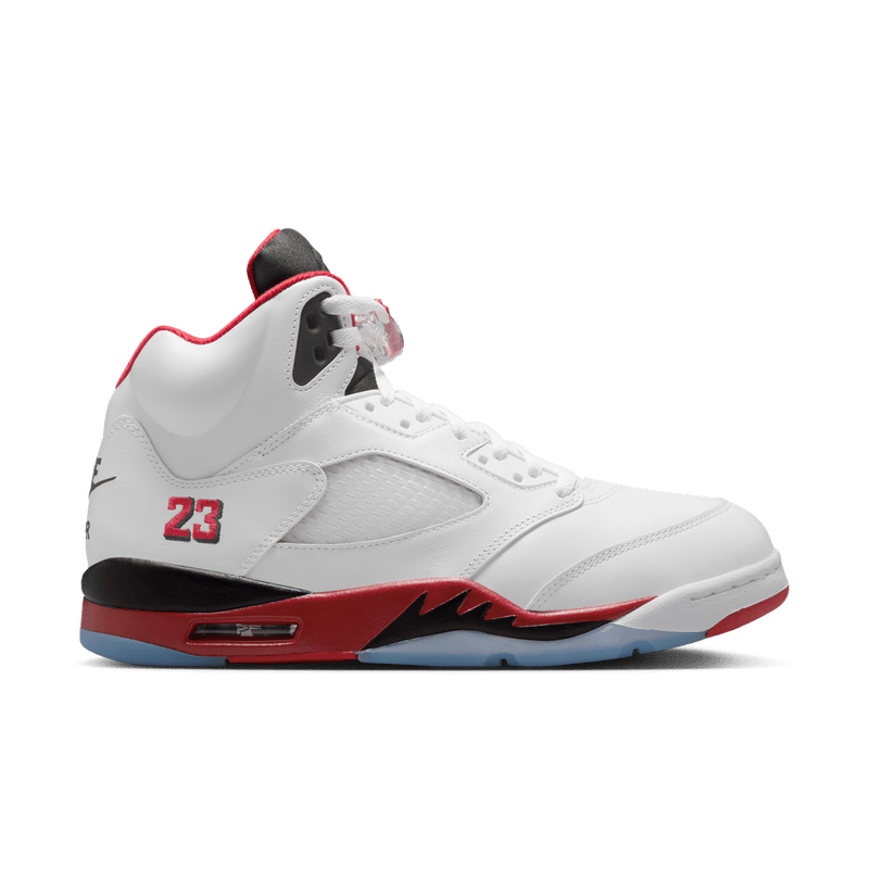Air Jordan 5 Retro Men's Shoes 'White/Fire Red/Black'