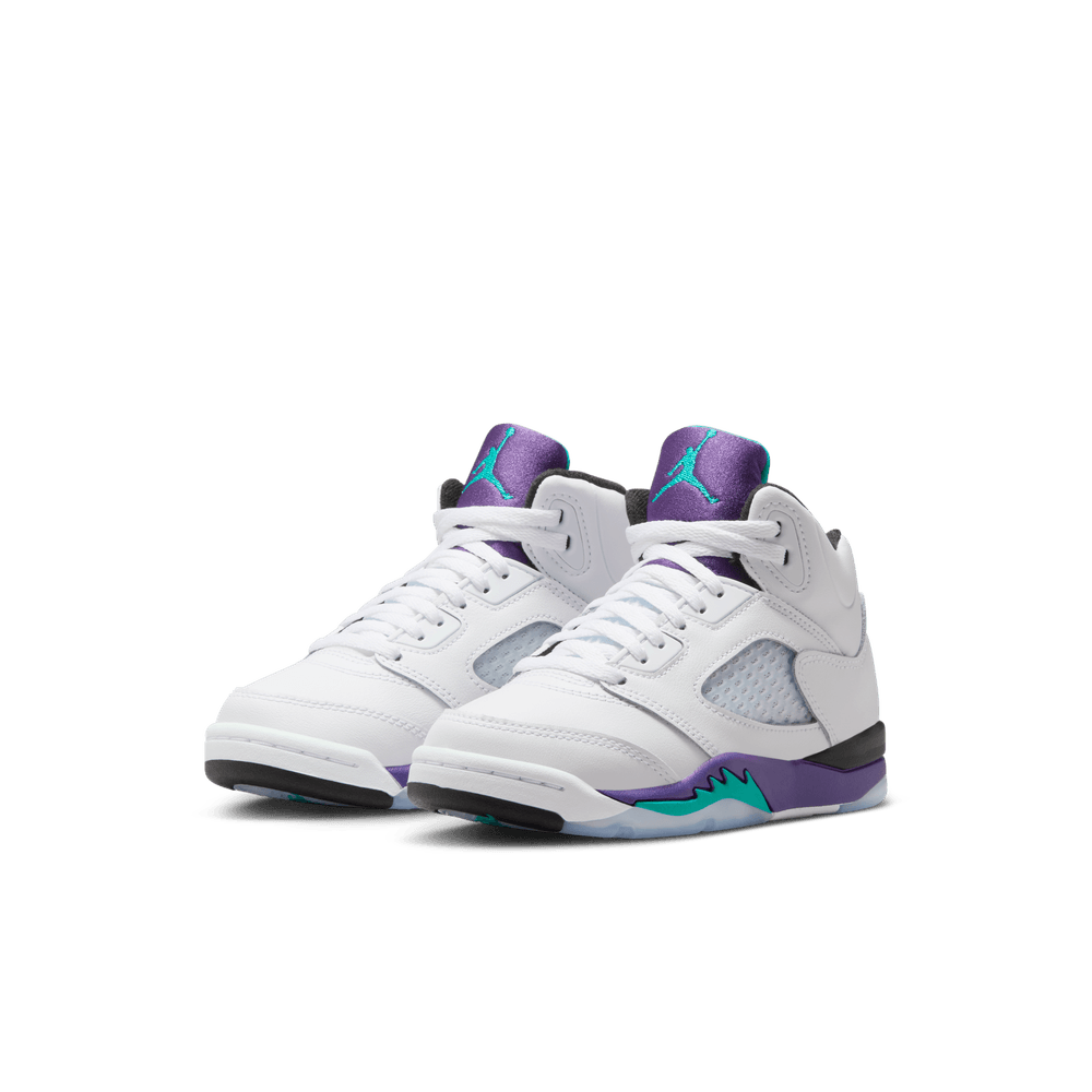 Jordan 5 Retro "Grape" Little Kids' Shoes (PS) 'White/Emerald/Grape'