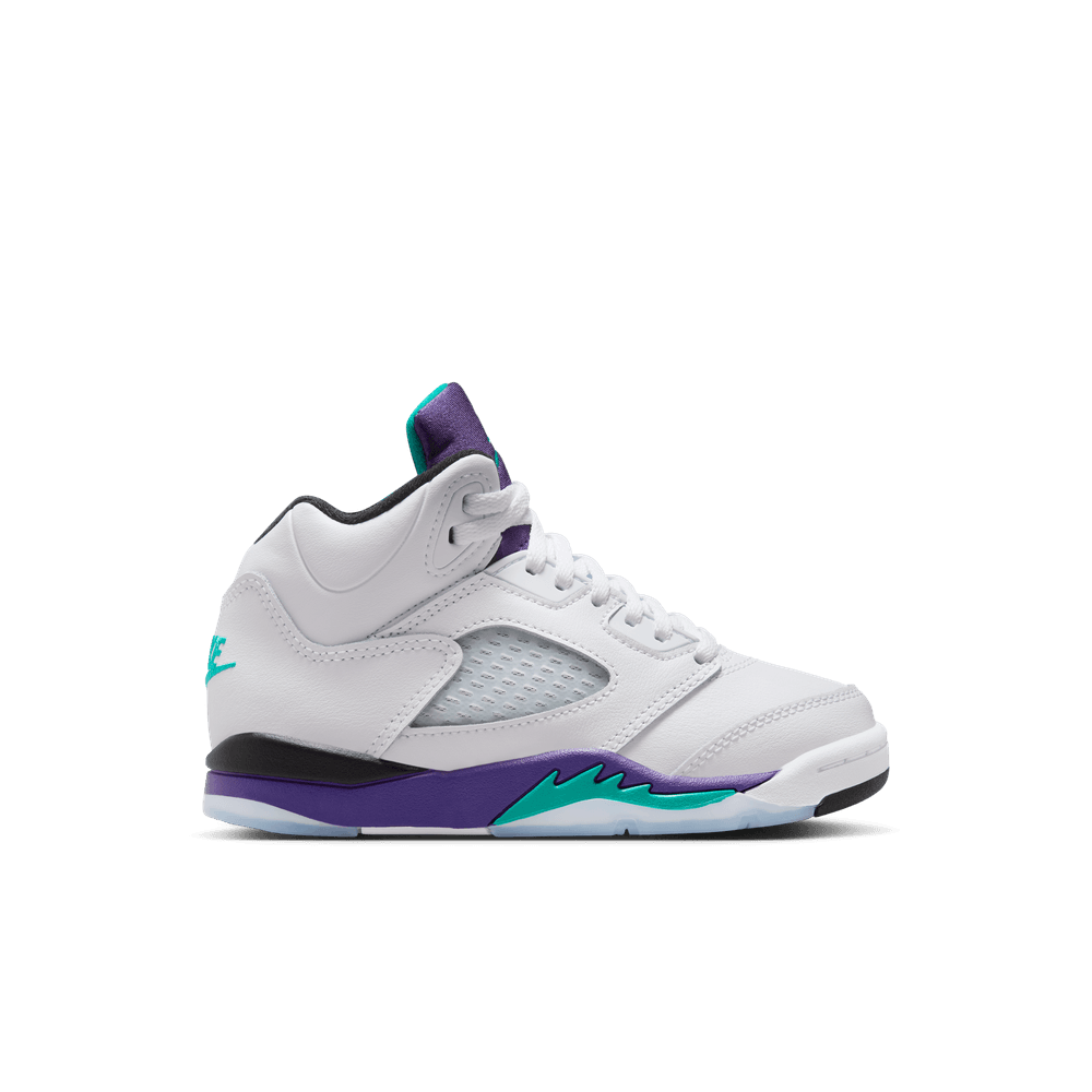 Jordan 5 Retro "Grape" Little Kids' Shoes (PS) 'White/Emerald/Grape'