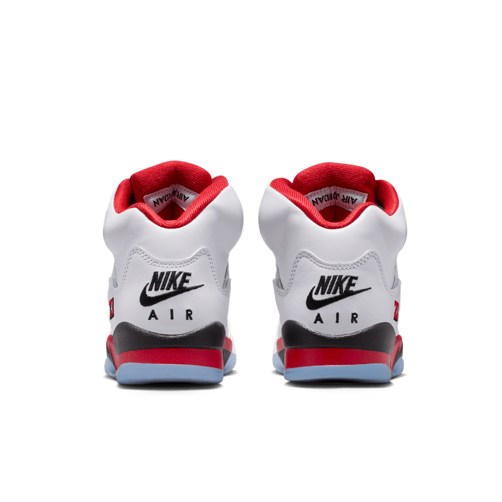 Air Jordan 5 Retro Big Kids' Shoes (GS) WHITE/FIRE RED-BLACK