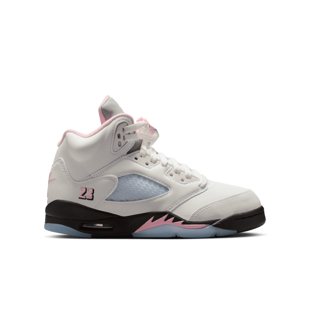 Air Jordan 5 Retro Big Kids' Shoes (GS) 'White/Pink/Black'