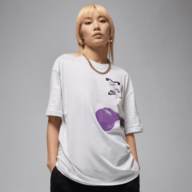 Jordan Flight Women's Oversized Graphic T-Shirt 'Birch Heather'